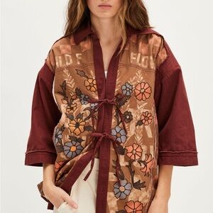 We The Free Pressed In Flowers Kimono
